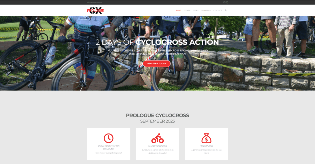 Prologue Cyclocross Website